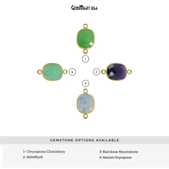 PreStyled Sets GemMartUSA Octagon 15x20mm Gold Bezel Double Bail Gemstone Connector PreStyled Sets GemMartUSA Octagon 15x20mm Gold Bezel Double Bail Gemstone Connector