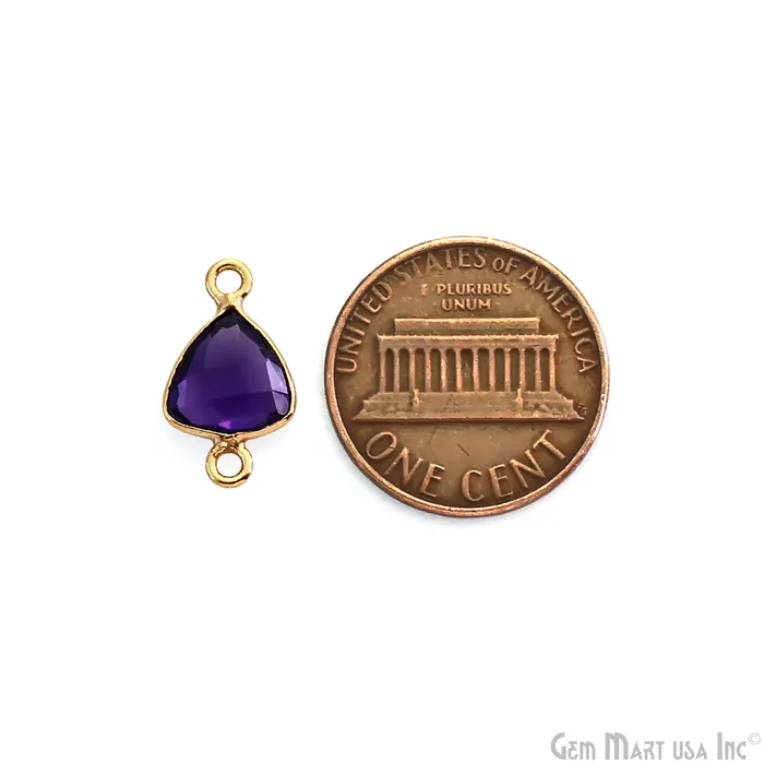 PreStyled Sets Trillion 8mm Double Bail Gold Bezel Gemstone Connector GemMartUSA