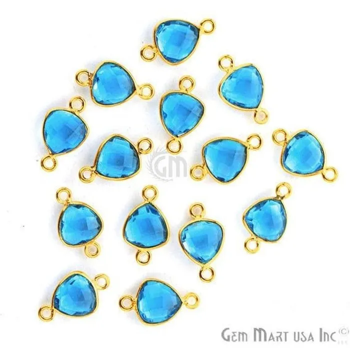 PreStyled Sets Trillion 8mm Double Bail Gold Bezel Gemstone Connector GemMartUSA