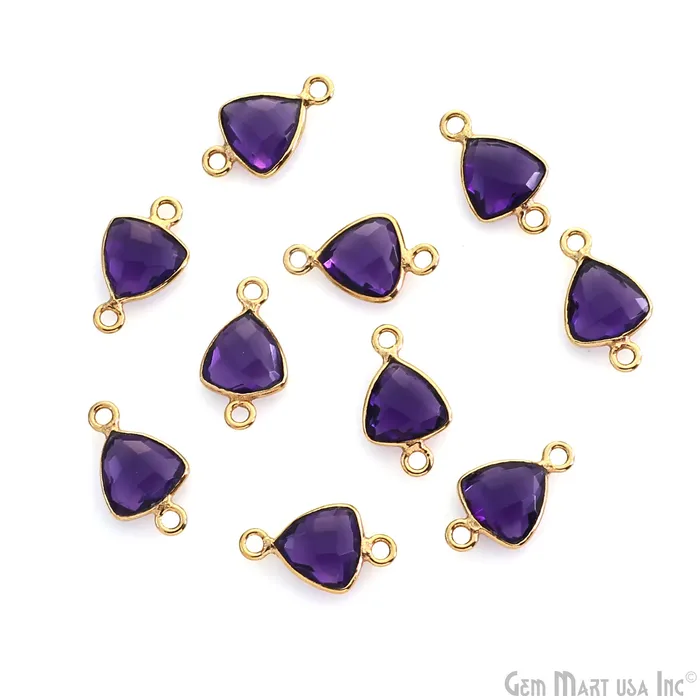 PreStyled Sets Trillion 8mm Double Bail Gold Bezel Gemstone Connector GemMartUSA