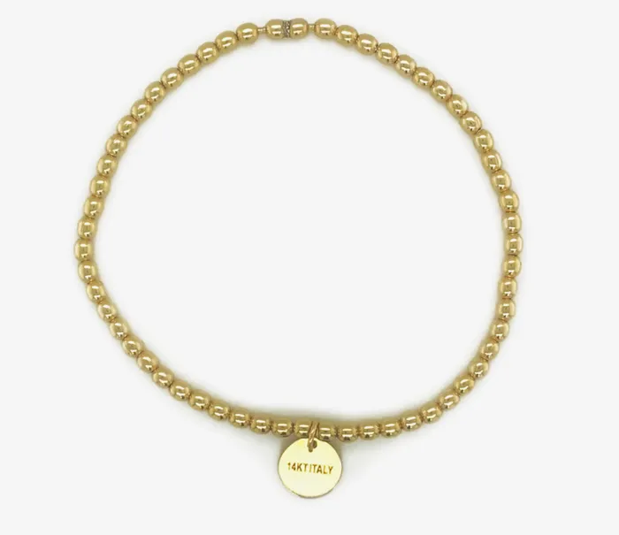 Sabrina Designs Co Bracelets 14k Yellow Gold 23mm Solid Beaded Stretch Bracelet I9121 Sabrina Designs Co Bracelets 14k Yellow Gold 23mm Solid Beaded Stretch Bracelet I9121