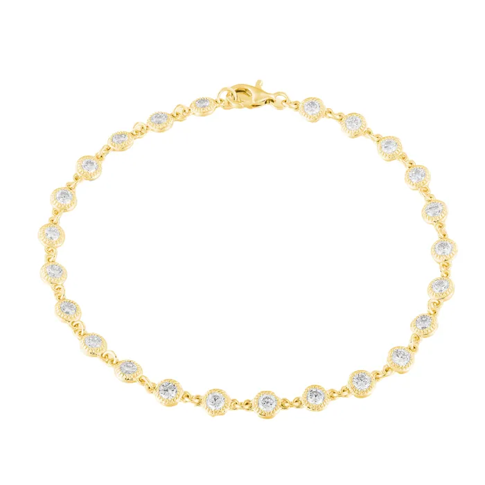 10K Yellow Gold Station Style 2ctw Lab Grown Diamond Bracelet Atelier DExcellence Inc Bracelets 10K Yellow Gold Station Style 2ctw Lab Grown Diamond Bracelet Atelier DExcellence Inc Bracelets