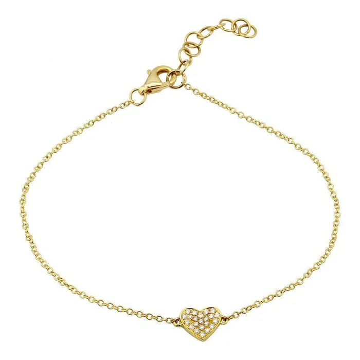 14K Gold Micro Pave Diamond Heart Bracelet Izakov Diamonds Fine Jewelry Bracelets 14K Gold Micro Pave Diamond Heart Bracelet Izakov Diamonds Fine Jewelry Bracelets