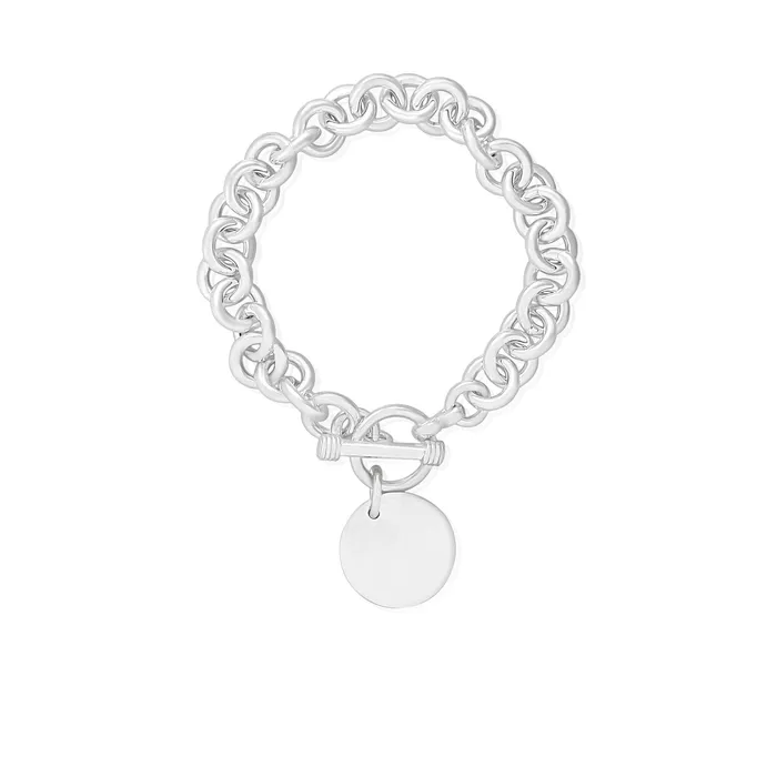 B006 Large Round Link Charm Bracelet Teeda Bracelets