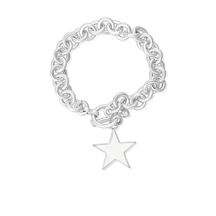 B006 Large Round Link Charm Bracelet Teeda Bracelets
