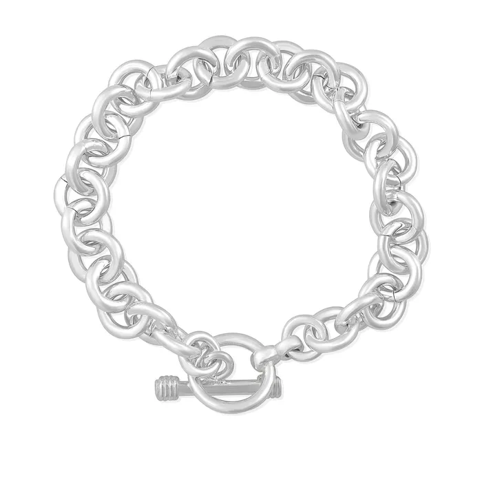 B006 Large Round Link Charm Bracelet Teeda Bracelets