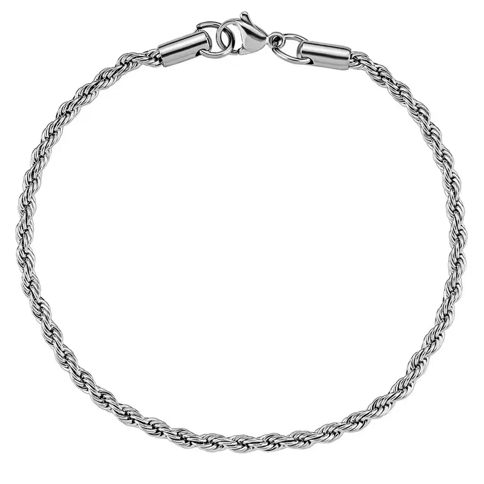 Bracelets 3mm Rope Bracelet in White Gold The Icetruck