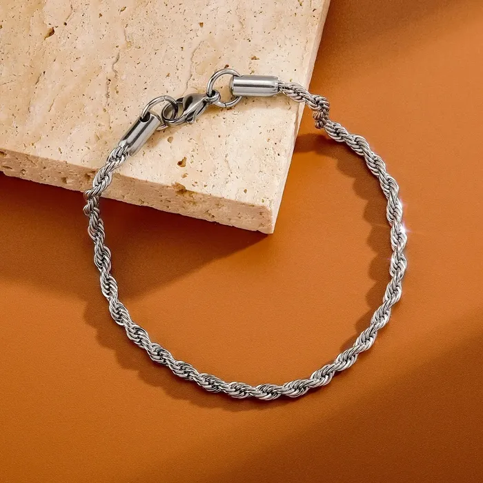 Bracelets 3mm Rope Bracelet in White Gold The Icetruck Bracelets 3mm Rope Bracelet in White Gold The Icetruck
