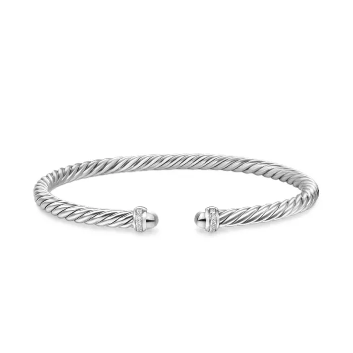 Bracelets DAVID YURMAN INC David Yurman Cablespira Flex Bracelet with Diamonds 4mm Bracelets DAVID YURMAN INC David Yurman Cablespira Flex Bracelet with Diamonds 4mm