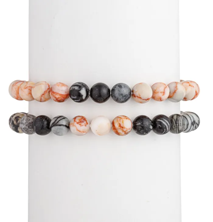 Bracelets Eye Candy LA Joel Agate 2 Piece Bracelet Set