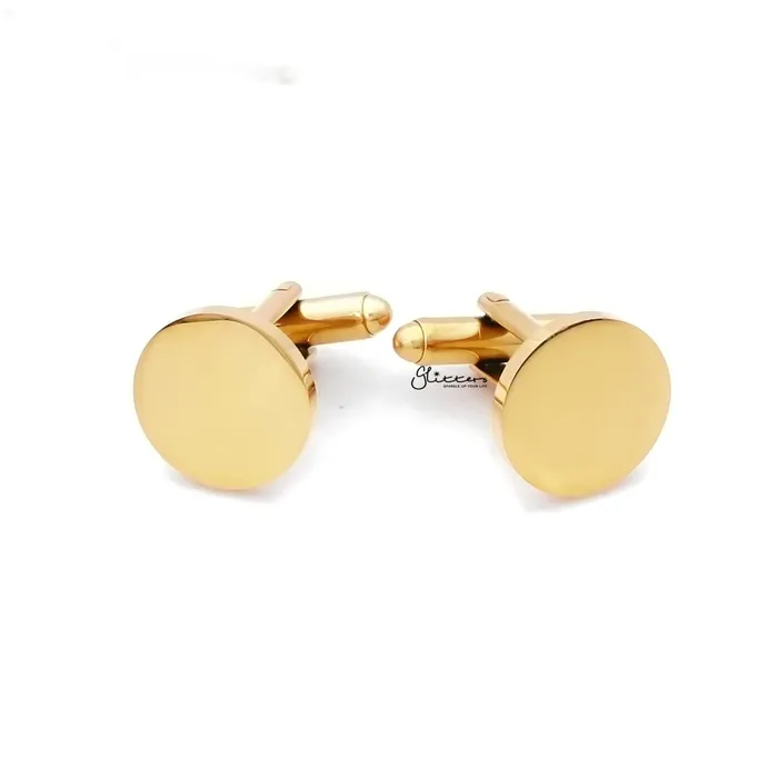Bracelets Glitters Stainless Steel Round Cufflinks