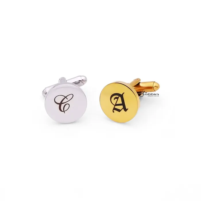 Bracelets Glitters Stainless Steel Round Cufflinks