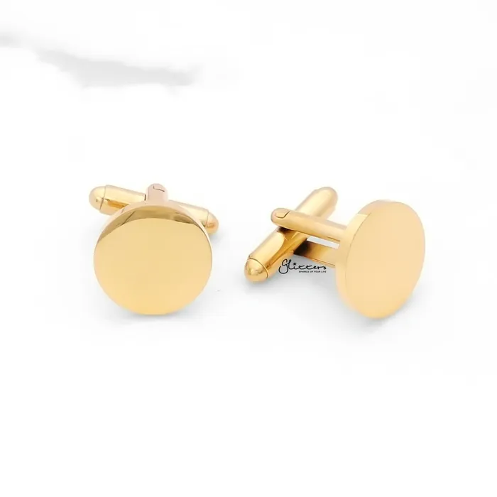 Bracelets Glitters Stainless Steel Round Cufflinks