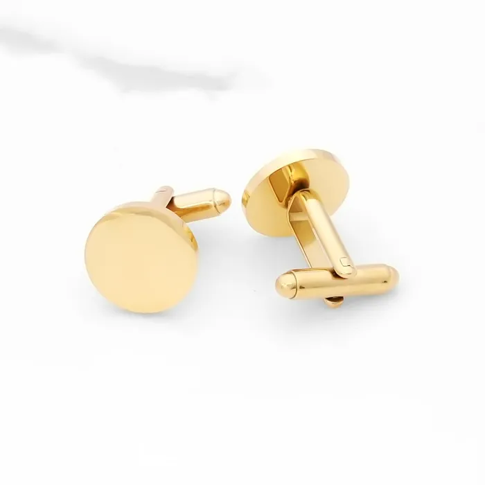Bracelets Glitters Stainless Steel Round Cufflinks