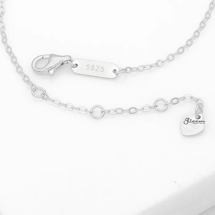 Bracelets Glitters Sterling Silver Infinity with CZ Heart Bracelet
