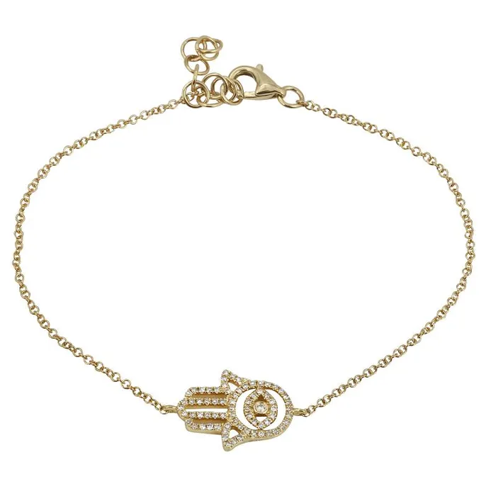 Bracelets Izakov Diamonds Fine Jewelry 14K Gold Diamond Evil Eye Hamsa Bracelet Bracelets Izakov Diamonds Fine Jewelry 14K Gold Diamond Evil Eye Hamsa Bracelet