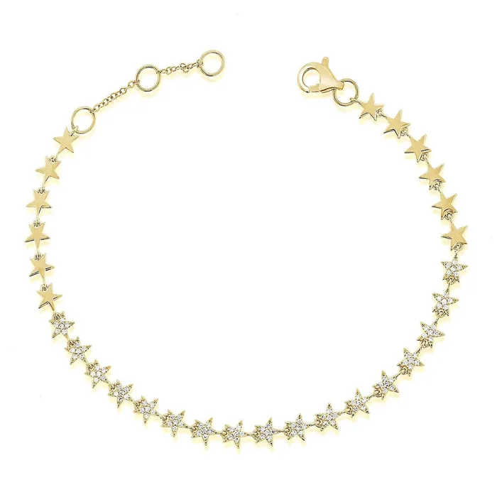 Bracelets Izakov Diamonds Fine Jewelry 14K Gold Micro Pave Diamond Star Links Bracelet Bracelets Izakov Diamonds Fine Jewelry 14K Gold Micro Pave Diamond Star Links Bracelet