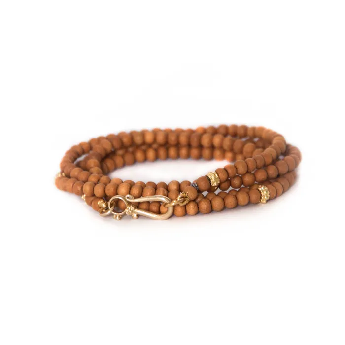Bracelets Vivien Frank Designs Beaded Sandalwood Wrap Bracelet