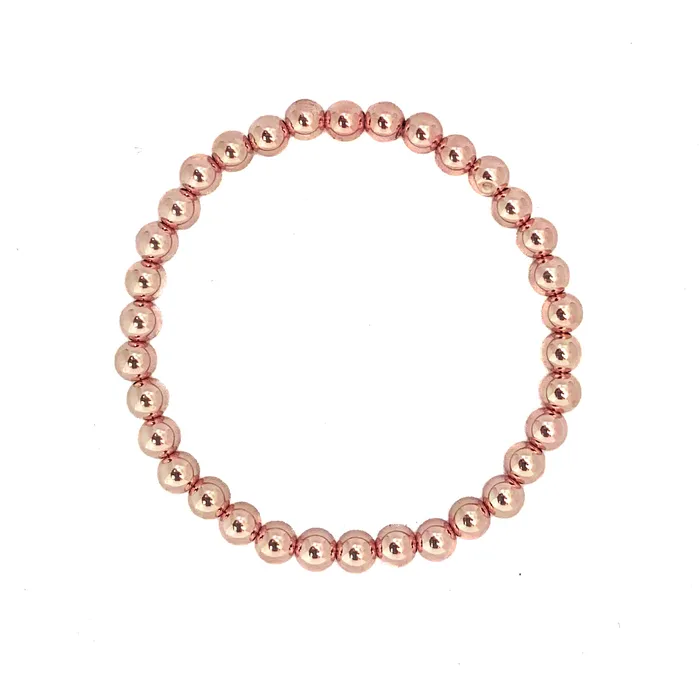 Bracelets Vivien Frank Designs Gold Beaded Bracelet Rose Gold