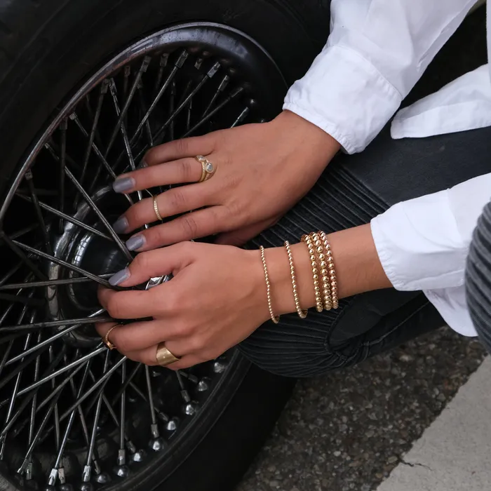 Bracelets Vivien Frank Designs Gold Beaded Bracelet Rose Gold