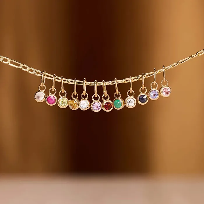 Charm Necklaces Eline Rosina Birthstone Charm June