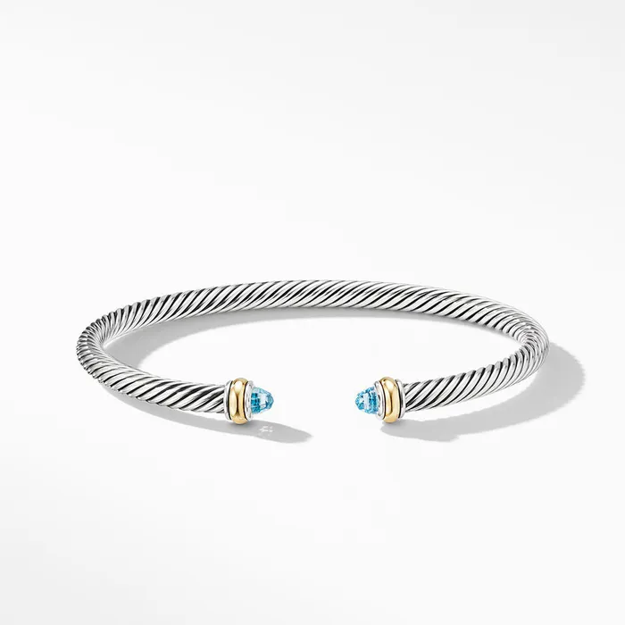 David Yurman Classic Cable Bracelet with Blue Topaz 4mm DAVID YURMAN INC Bracelets David Yurman Classic Cable Bracelet with Blue Topaz 4mm DAVID YURMAN INC Bracelets