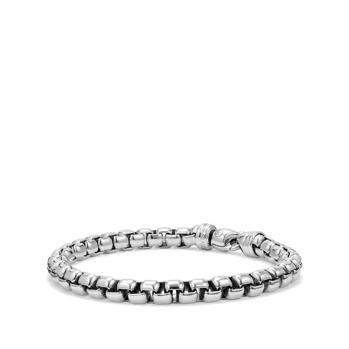 DAVID YURMAN INC David Yurman Box Chain Bracelet in Sterling Silver 7mm Bracelets DAVID YURMAN INC David Yurman Box Chain Bracelet in Sterling Silver 7mm Bracelets