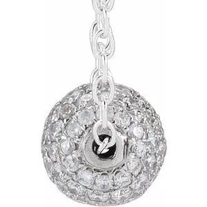 Disco Ball 38 CTW Natural Diamond Pav 6 mm 1618 Necklace 14K Rose Yellow White Gold Storyteller by Vintage Magnality Necklaces