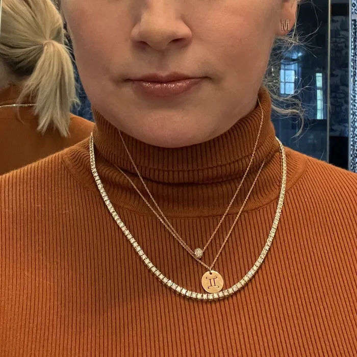 Disco Ball 38 CTW Natural Diamond Pav 6 mm 1618 Necklace 14K Rose Yellow White Gold Storyteller by Vintage Magnality Necklaces