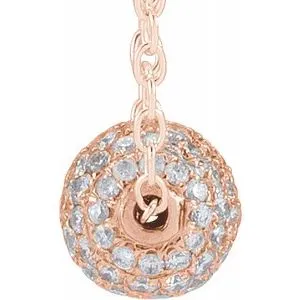 Disco Ball 38 CTW Natural Diamond Pav 6 mm 1618 Necklace 14K Rose Yellow White Gold Storyteller by Vintage Magnality Necklaces