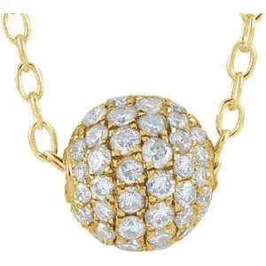Disco Ball 38 CTW Natural Diamond Pav 6 mm 1618 Necklace 14K Rose Yellow White Gold Storyteller by Vintage Magnality Necklaces