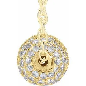 Disco Ball 38 CTW Natural Diamond Pav 6 mm 1618 Necklace 14K Rose Yellow White Gold Storyteller by Vintage Magnality Necklaces