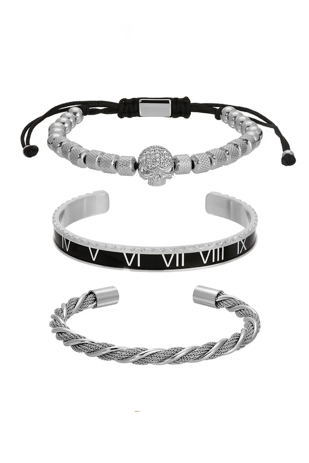 Eye Candy LA Bracelets Lucas Skull 3 Piece Bracelet Set