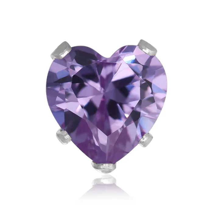 EZ2180 Heart CZ Stud Earrings 4mm Teeda Earrings