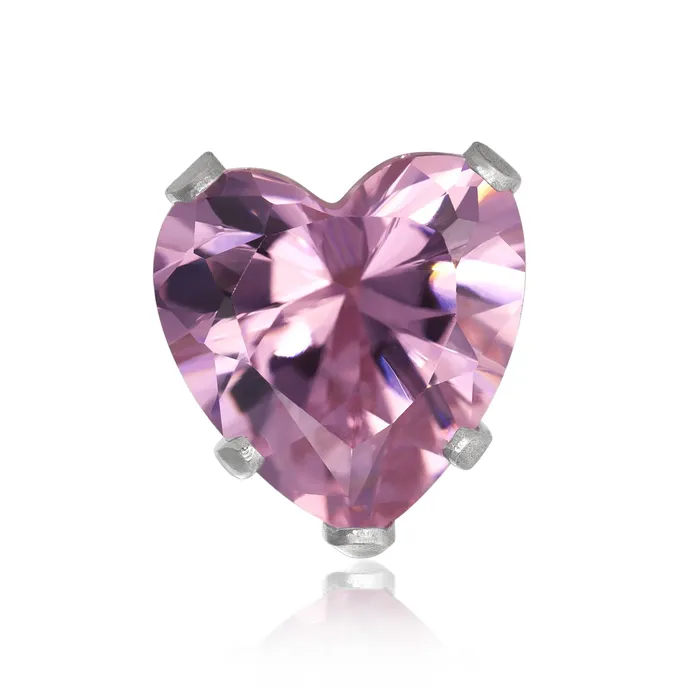 EZ2180 Heart CZ Stud Earrings 4mm Teeda Earrings