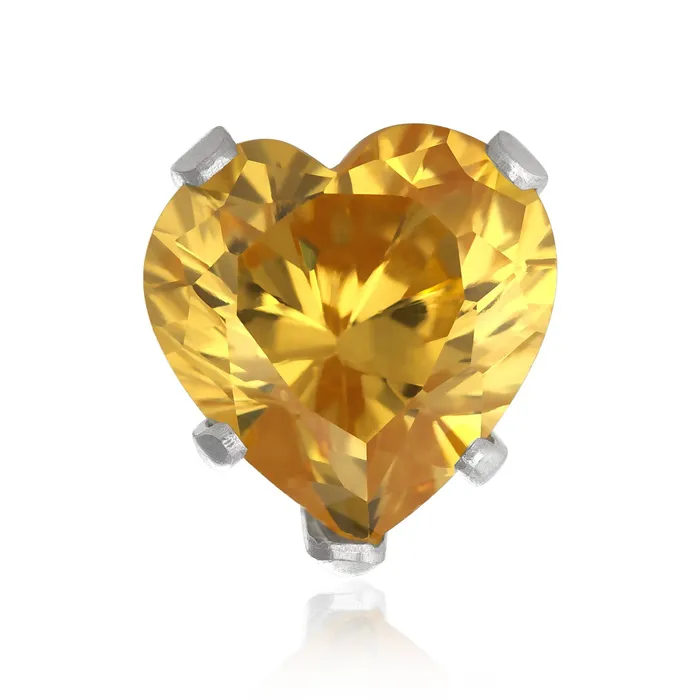 EZ2180 Heart CZ Stud Earrings 4mm Teeda Earrings