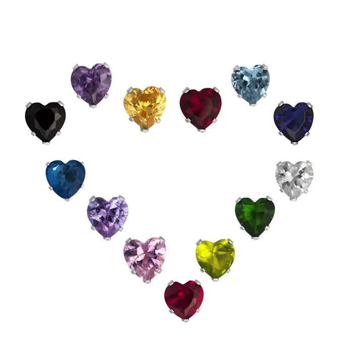 EZ2180 Heart CZ Stud Earrings 4mm Teeda Earrings