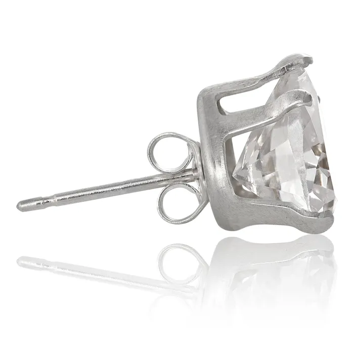 EZ2180 Heart CZ Stud Earrings 4mm Teeda Earrings