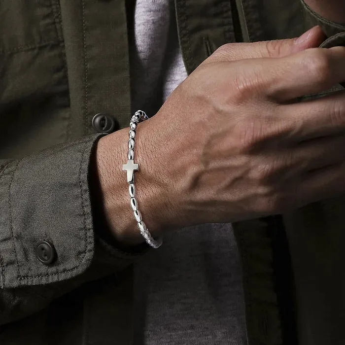 Gabriel Sterling Silver 8 Solid Charm Bead Fashion Bracelet GABRIEL CO Bracelets