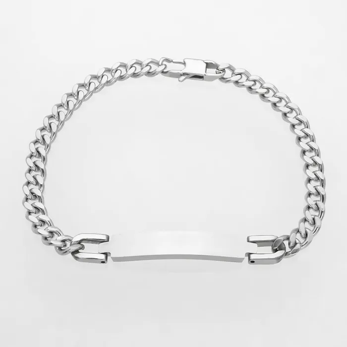 Glitters Bracelets Personalised Stainless Steel 6mm Width ID Bracelet