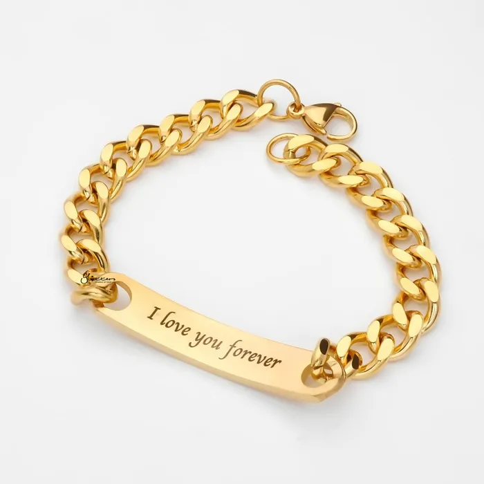 Glitters Bracelets Personalised Stainless Steel 6mm Width ID Bracelet