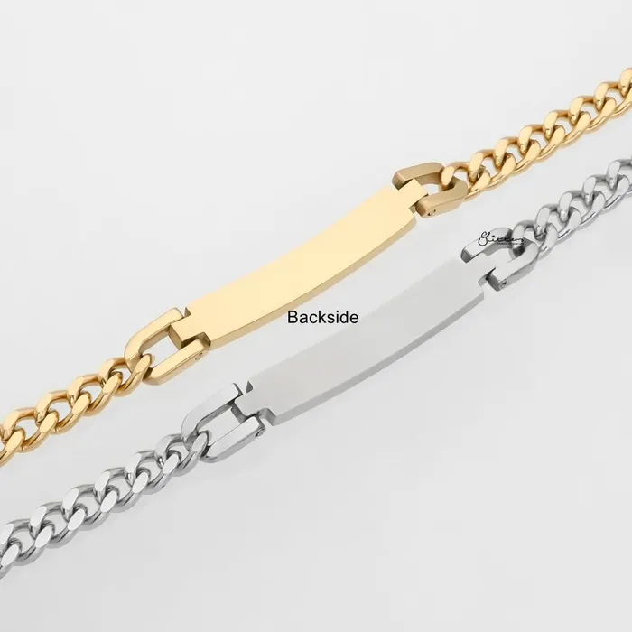 Glitters Bracelets Personalised Stainless Steel 6mm Width ID Bracelet