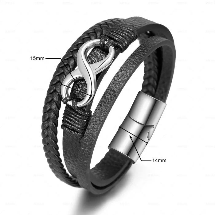 Infinity Multilayer Leather Bracelet Glitters Bracelets