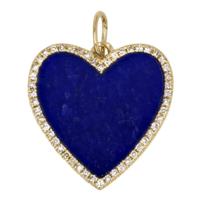 Izakov Diamonds Fine Jewelry 14K Gold Gemstone Heart Diamond Necklace Charm Necklaces