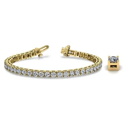 Izakov Diamonds Fine Jewelry Bracelets 14K Gold Classic Natural Diamond Tennis Bracelet