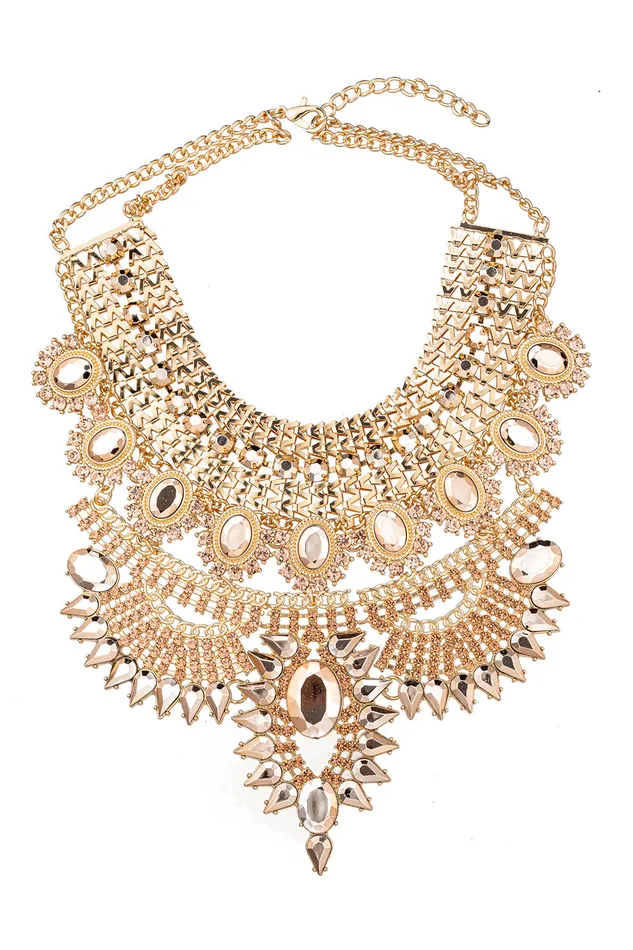 Jania Metallic Gold Necklace Eye Candy LA Necklaces