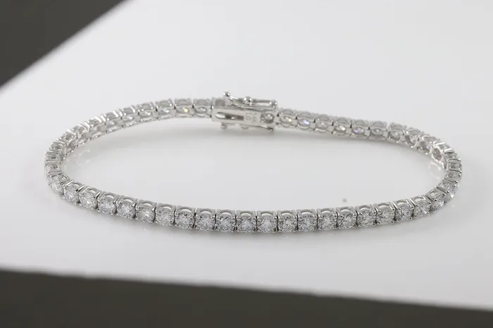 MALAKAN DIAMOND CO 14K White Gold Station Style Lab Grown Diamond Bracelet Bracelets MALAKAN DIAMOND CO 14K White Gold Station Style Lab Grown Diamond Bracelet Bracelets