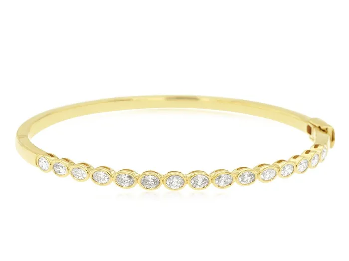 ROYAL JEWELRY MFG INC Bracelets 14K Yellow Gold 135ctw 7 Bangle Style Diamond Bracelet ROYAL JEWELRY MFG INC Bracelets 14K Yellow Gold 135ctw 7 Bangle Style Diamond Bracelet