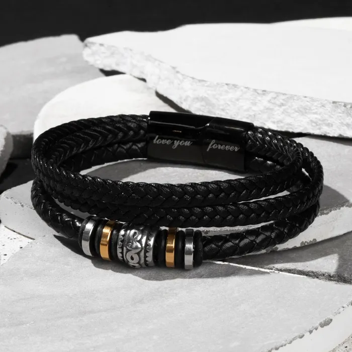 ShineOn Fulfillment Gift For My Man Always Have Always Will Mens Braided Leather Bracelet Great As A Christmas Gift or A Birthday Present For Him Bracelets