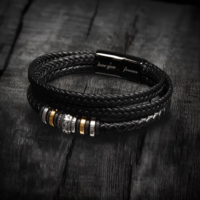 ShineOn Fulfillment Gift For My Man Always Have Always Will Mens Braided Leather Bracelet Great As A Christmas Gift or A Birthday Present For Him Bracelets